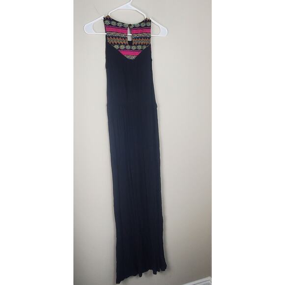 XHILARATION Black and Abstract Print Maxi Dress Sundress  | XS - Picture 2 of 11